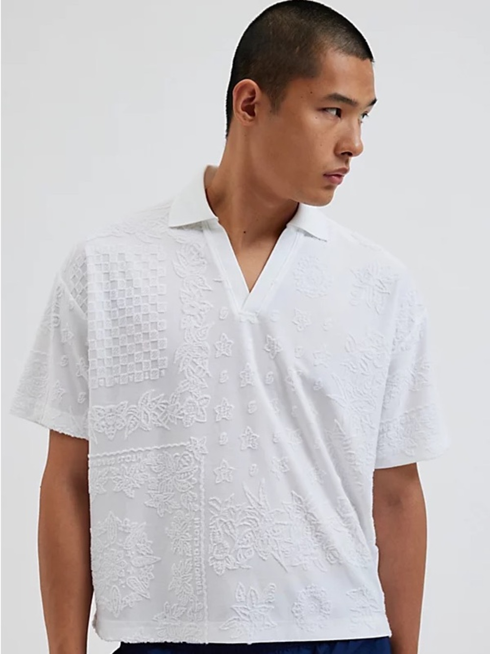 Standard Cloth Foundation Terry Polo Shirt White Size Small